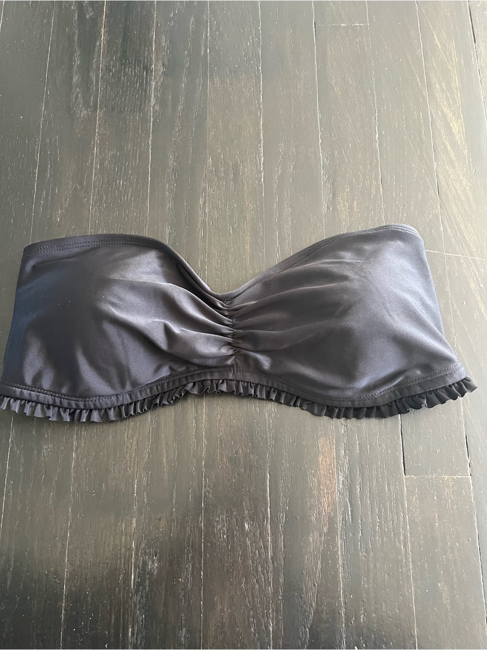 Old Navy Black Strapless Ruffle Bikini Top